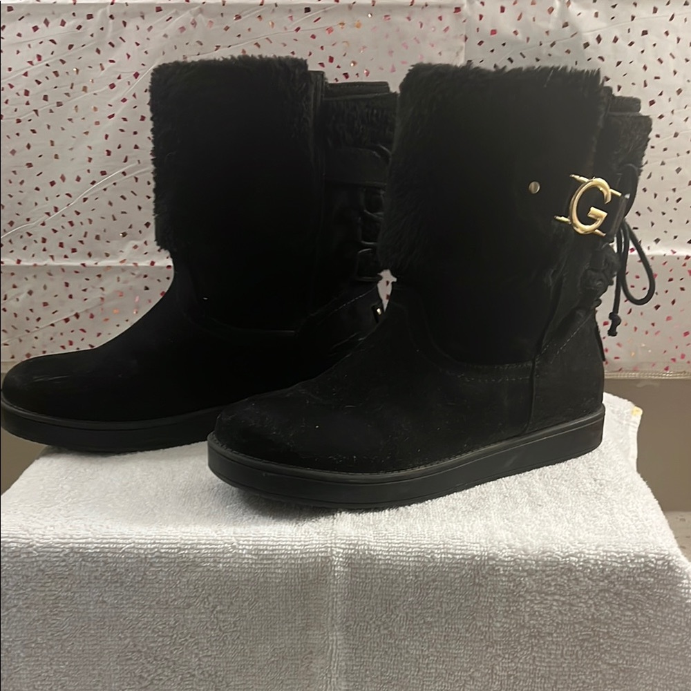 Women's Black Fur Boots